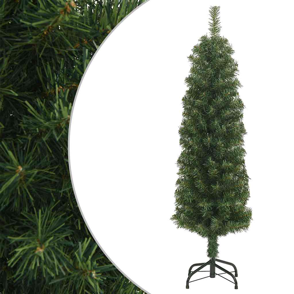 Slim Artificial Christmas Tree with Stand Green 5 ft PVC