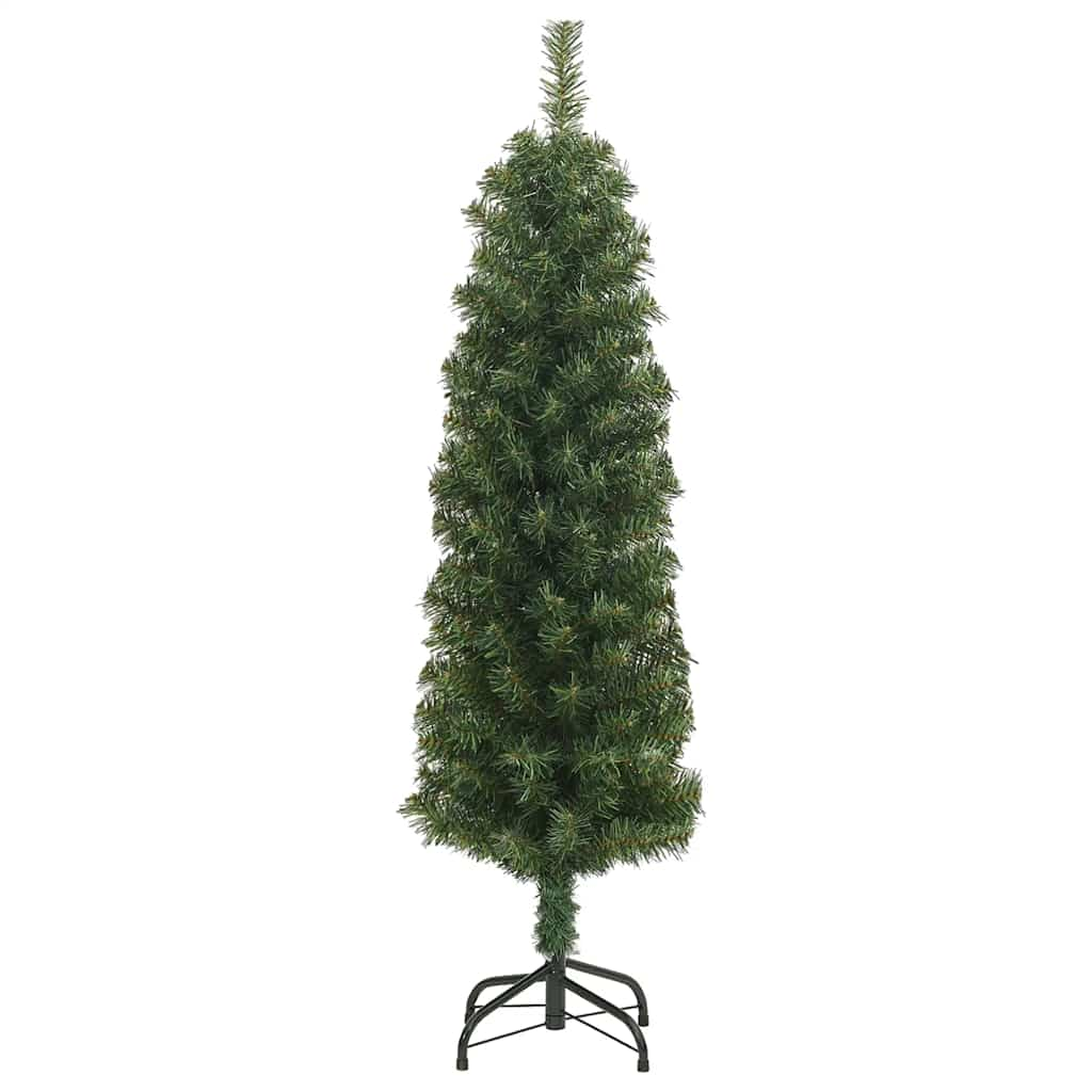 Slim Artificial Christmas Tree with Stand Green 5 ft PVC