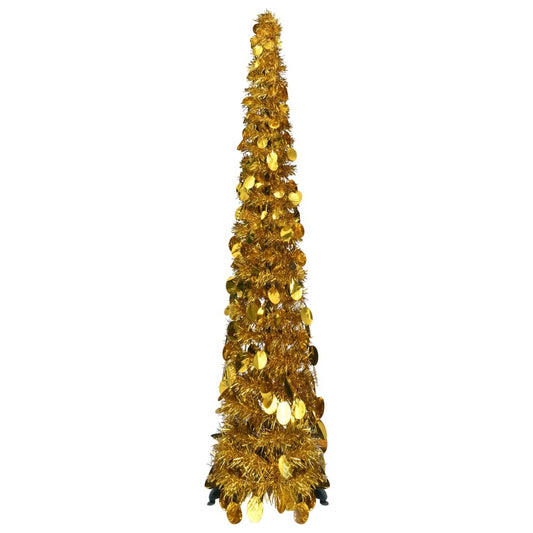 Pop-up Artificial Christmas Tree Gold 4 ft PET