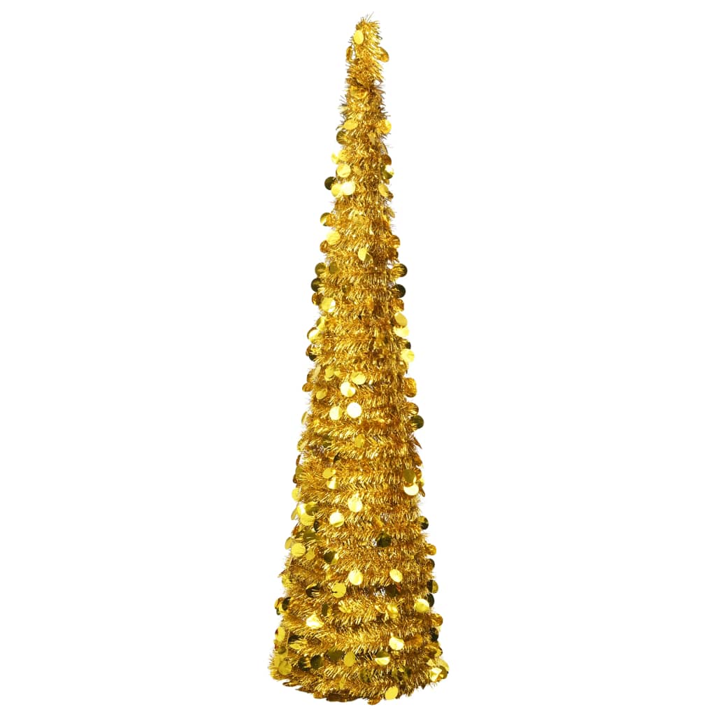 Pop-up Artificial Christmas Tree Gold 6 ft PET