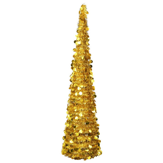 Pop-up Artificial Christmas Tree Gold 6 ft PET