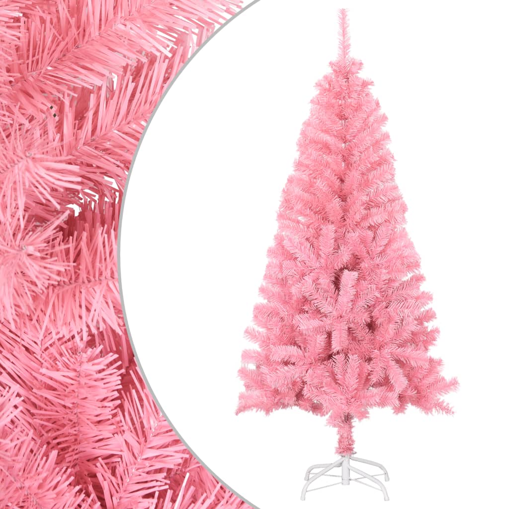 Artificial Christmas Tree with Stand Pink 5 ft PVC