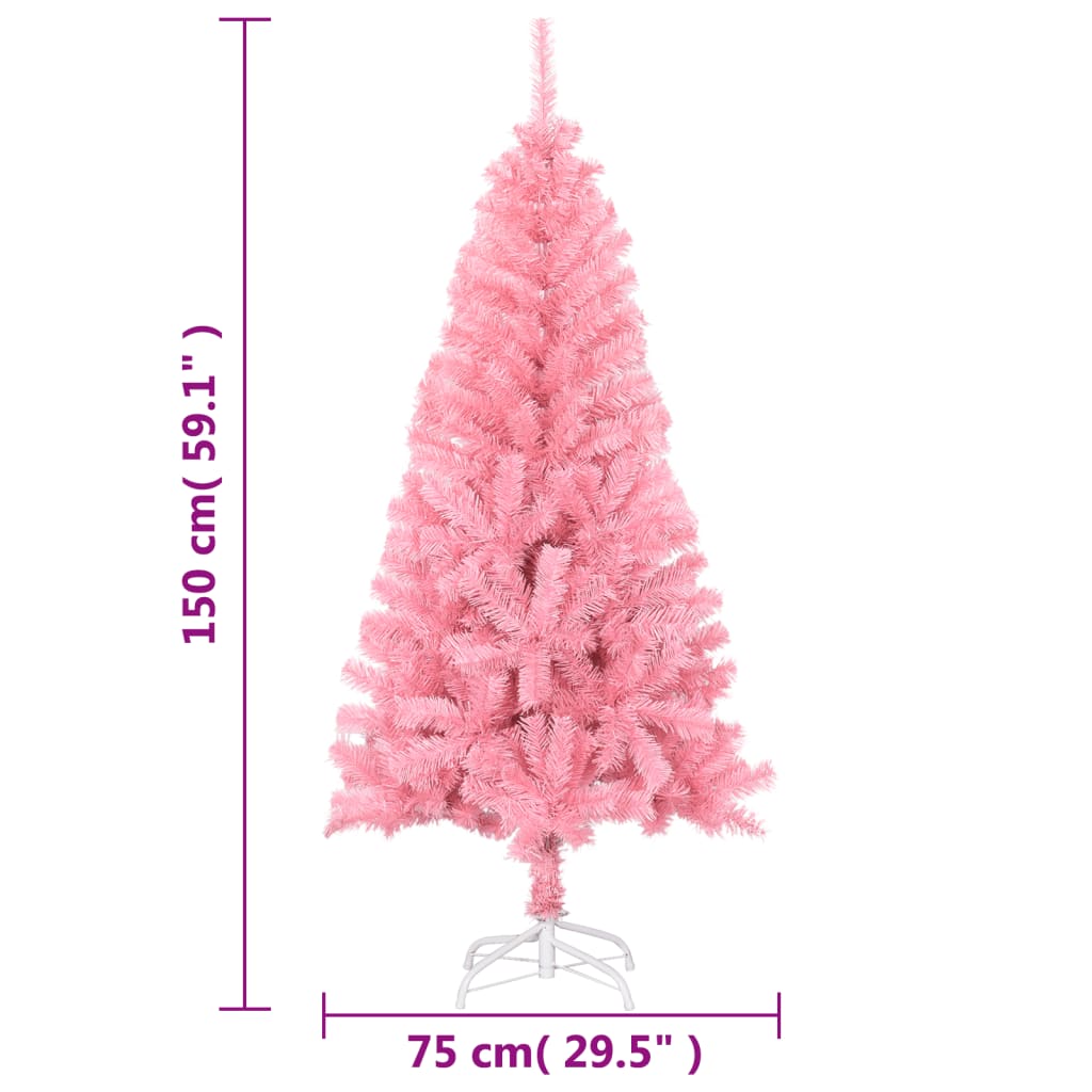 Artificial Christmas Tree with Stand Pink 5 ft PVC