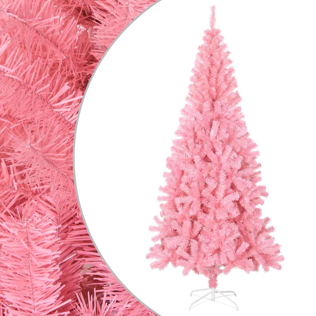 Artificial Christmas Tree with Stand Pink 7 ft PVC