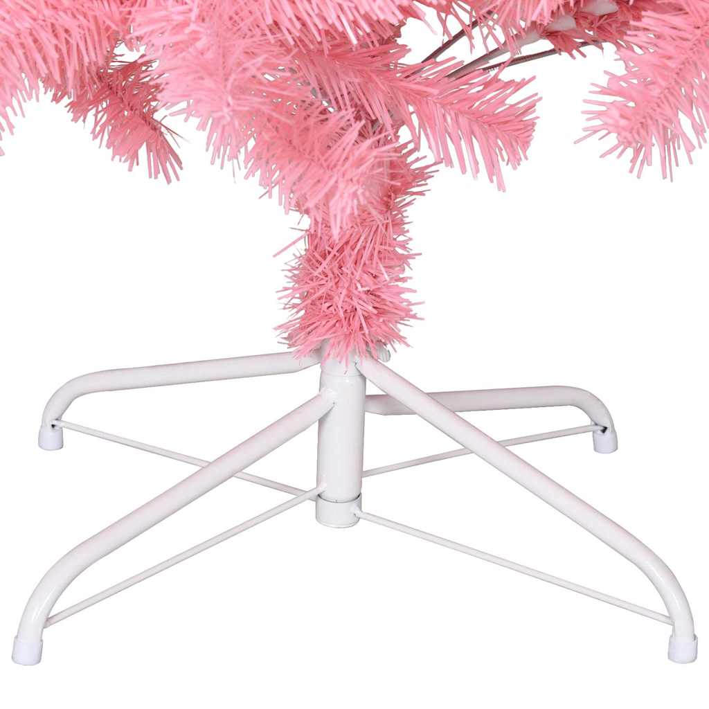 Artificial Christmas Tree with Stand Pink 7 ft PVC