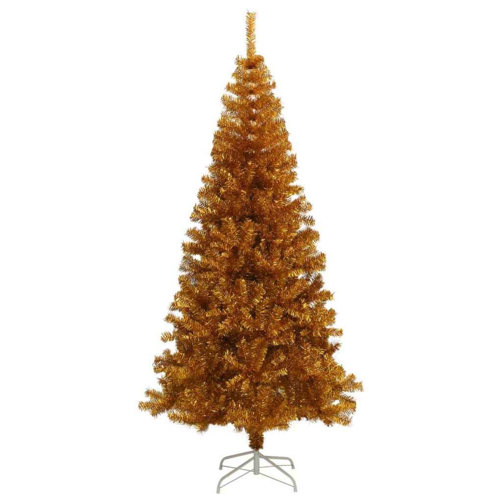 Artificial Christmas Tree with Stand Gold 6 ft PET