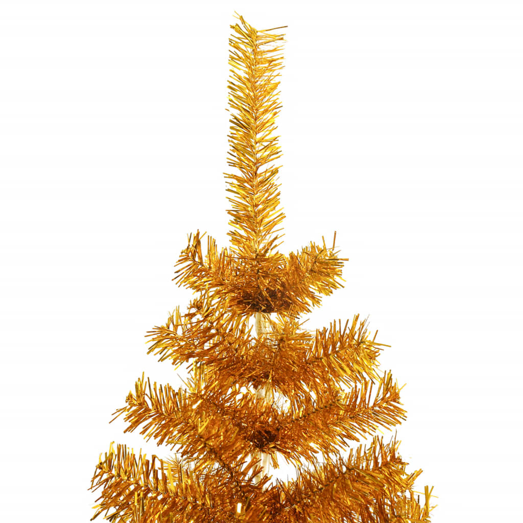 Artificial Christmas Tree with Stand Gold 6 ft PET