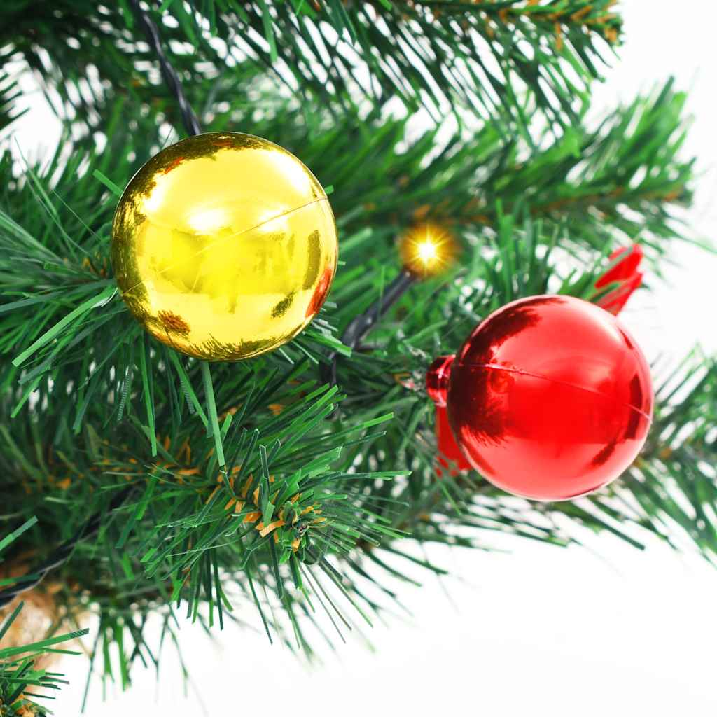 Artificial Pre-lit Christmas Tree with Baubles Green 2 ft