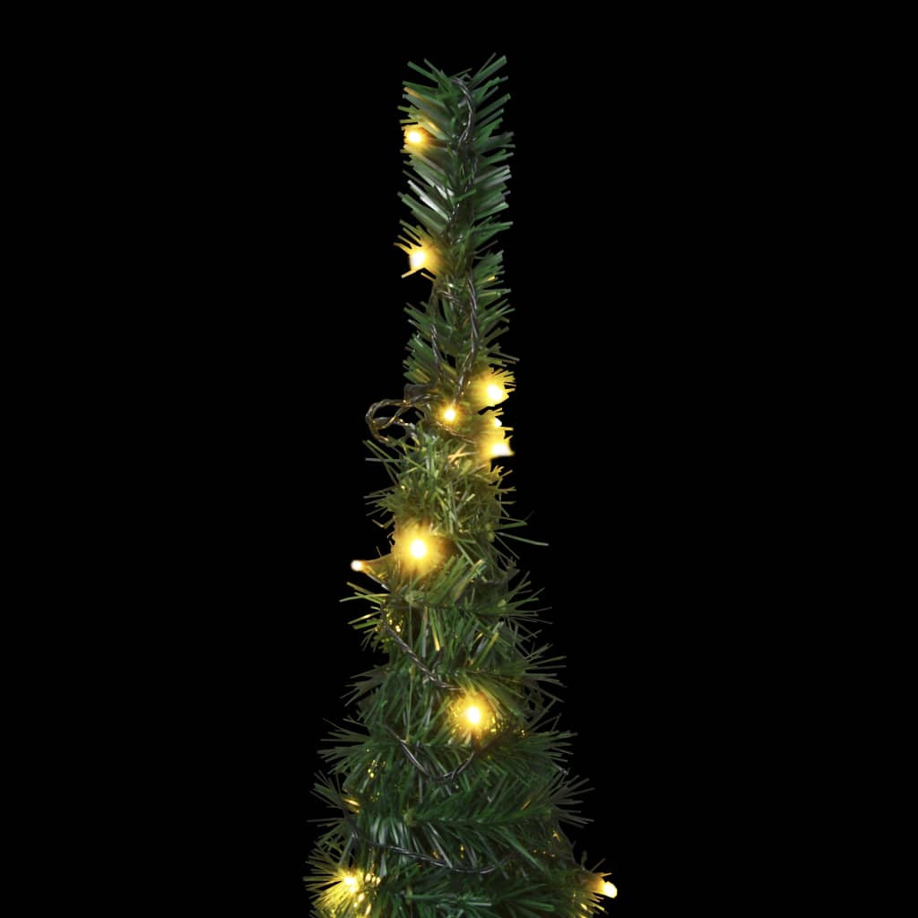 Pop-up String Artificial Pre-lit Christmas Tree Green 5 ft