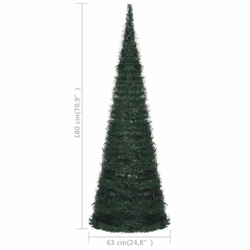 Pop-up String Artificial Pre-lit Christmas Tree Green 6 ft