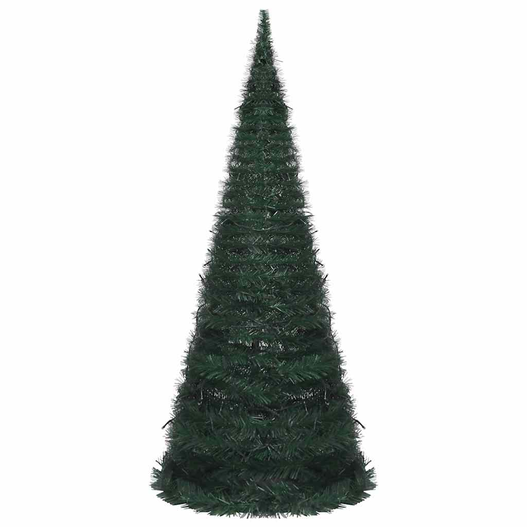 Pop-up String Artificial Pre-lit Christmas Tree Green 7 ft