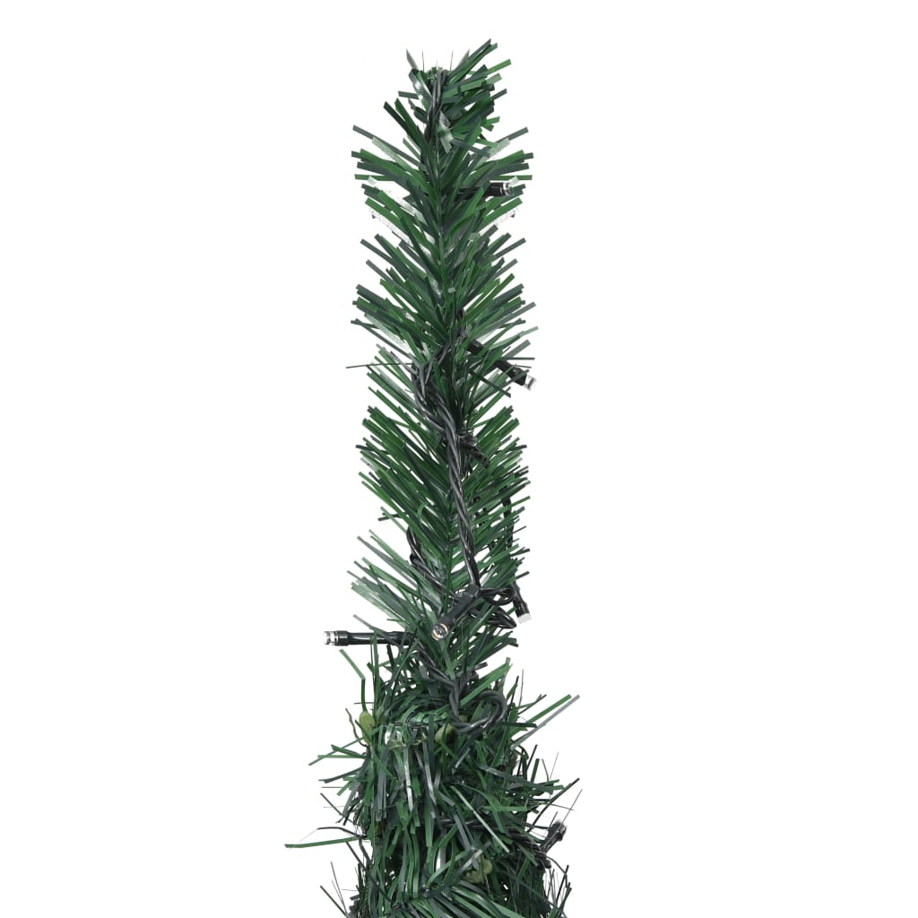 Pop-up String Artificial Pre-lit Christmas Tree Green 7 ft