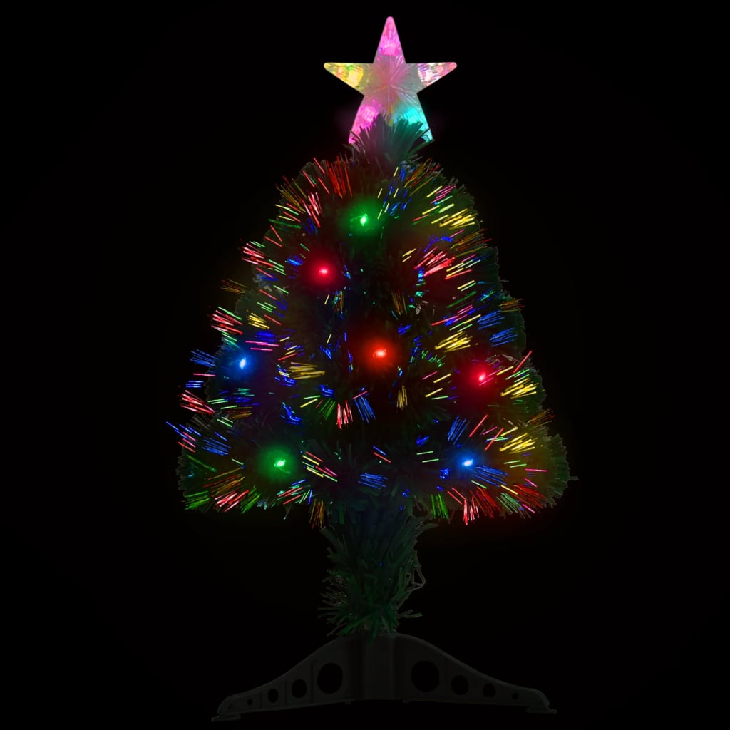 Pre-lit Christmas Tree with Stand 2 ft Fiber Optic