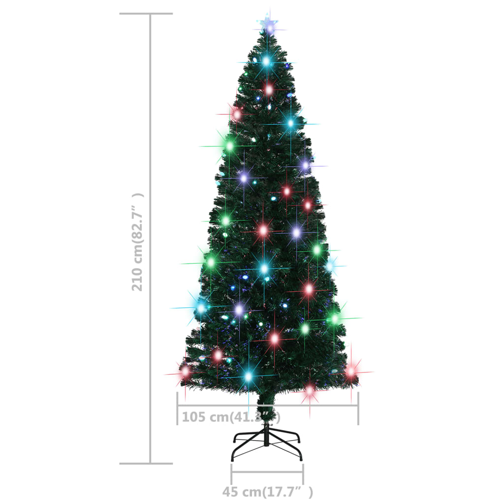 Pre-lit Christmas Tree with Stand 7 ft Fiber Optic