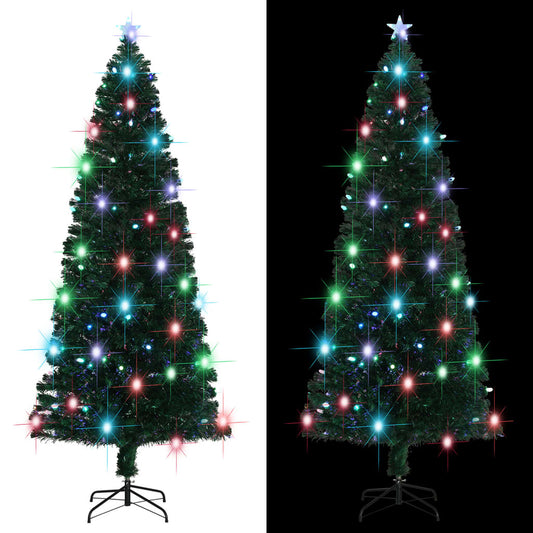 Artificial Pre-lit Christmas Tree with Stand 8 ft Fiber Optic