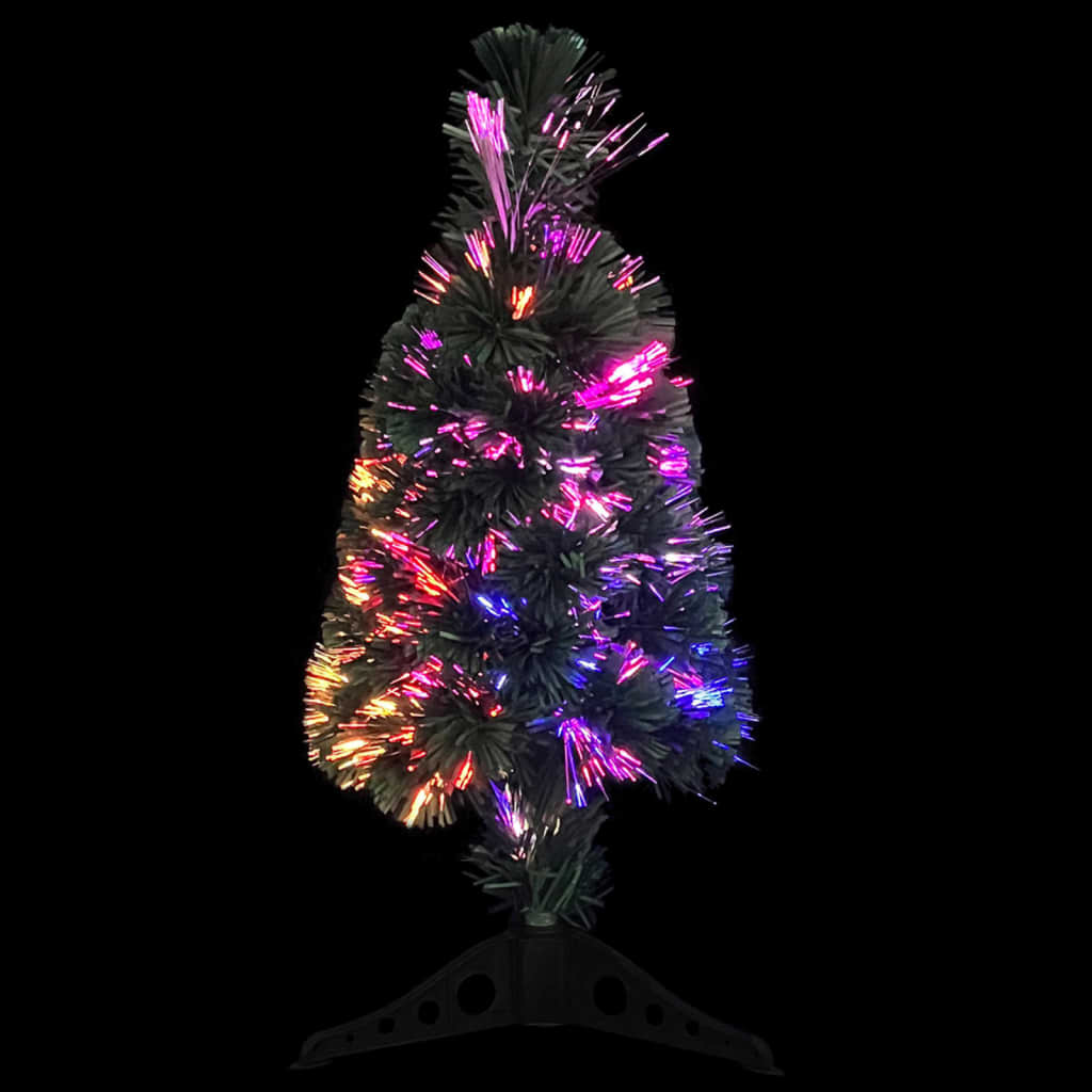 Artificial Slim Christmas Tree with Stand 2 ft Fiber Optic