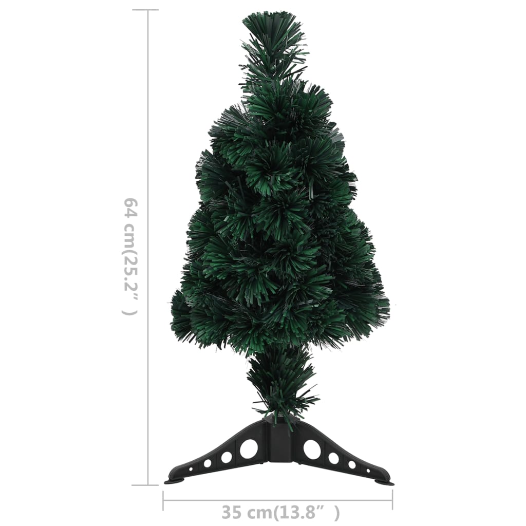 Artificial Slim Christmas Tree with Stand 2 ft Fiber Optic