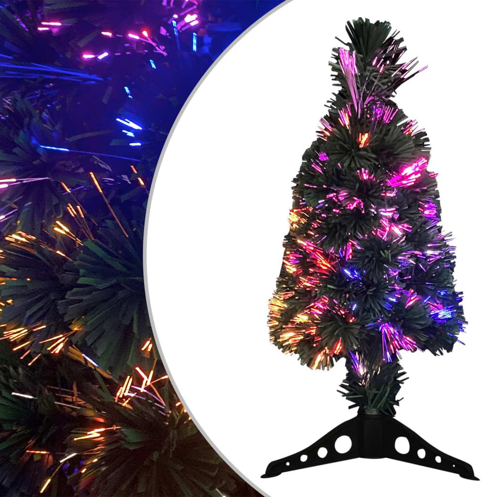 Artificial Slim Christmas Tree with Stand 2 ft Fiber Optic