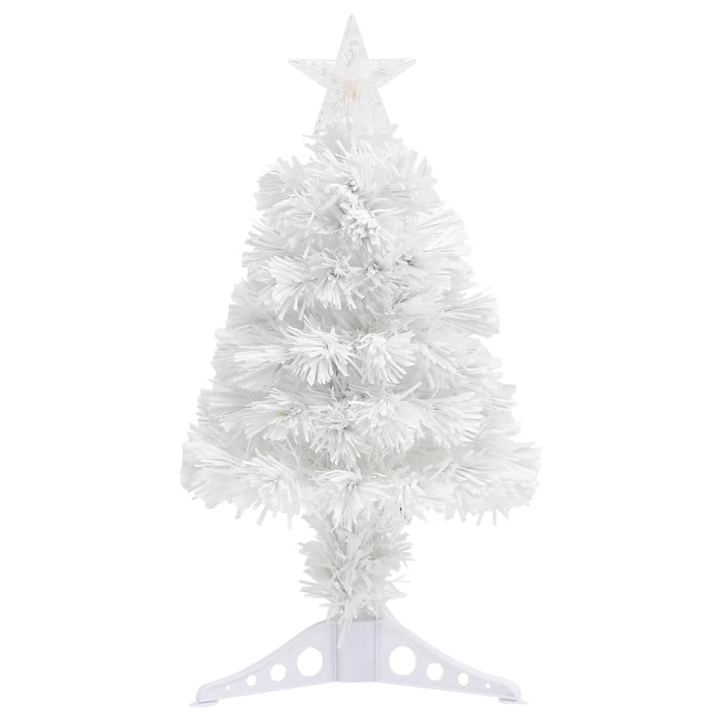 Artificial Pre-lit Christmas Tree White 2 ft Fiber Optic