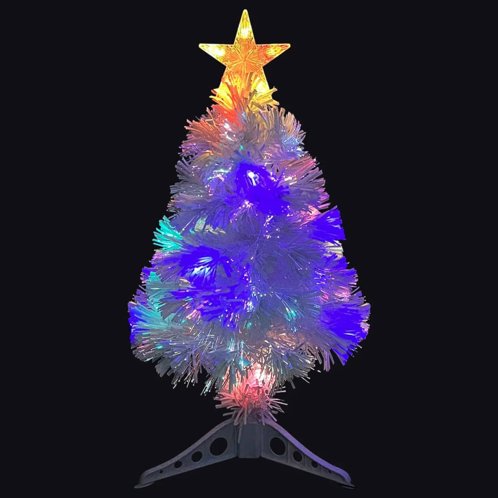 Artificial Pre-lit Christmas Tree White 2 ft Fiber Optic