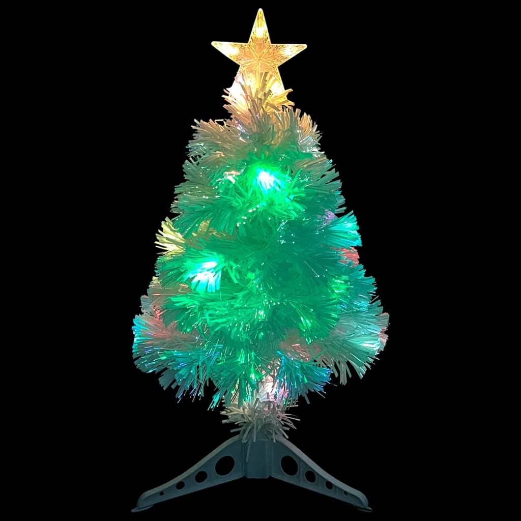 Artificial Pre-lit Christmas Tree White 2 ft Fiber Optic