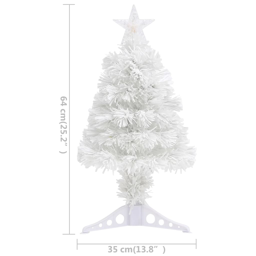 Artificial Pre-lit Christmas Tree White 2 ft Fiber Optic