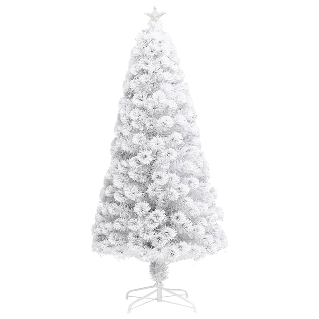 Artificial Pre-lit Christmas Tree White 4 ft Fiber Optic