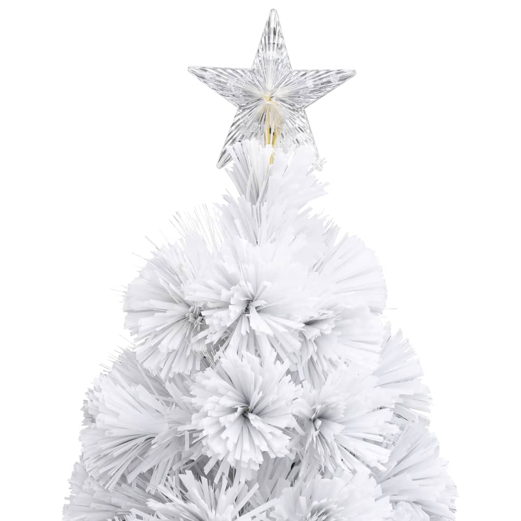 Artificial Pre-lit Christmas Tree White 4 ft Fiber Optic