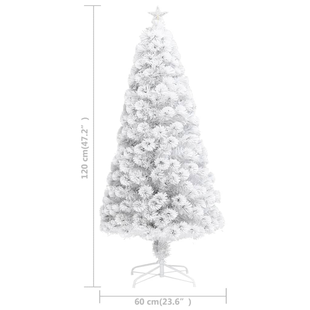 Artificial Pre-lit Christmas Tree White 4 ft Fiber Optic