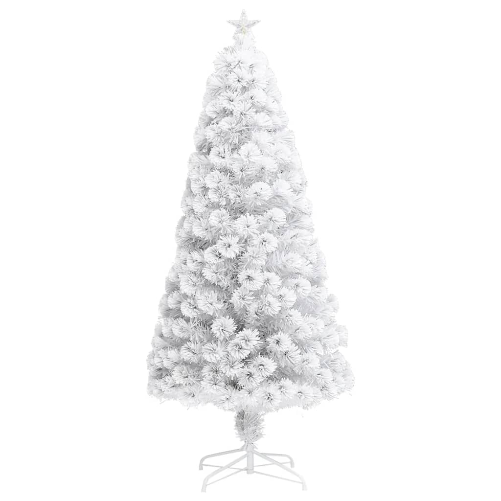 Artificial Pre-lit Christmas Tree White 5 ft Fiber Optic