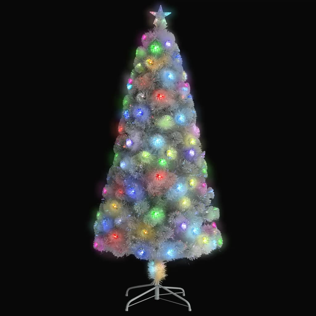 Artificial Pre-lit Christmas Tree White 5 ft Fiber Optic