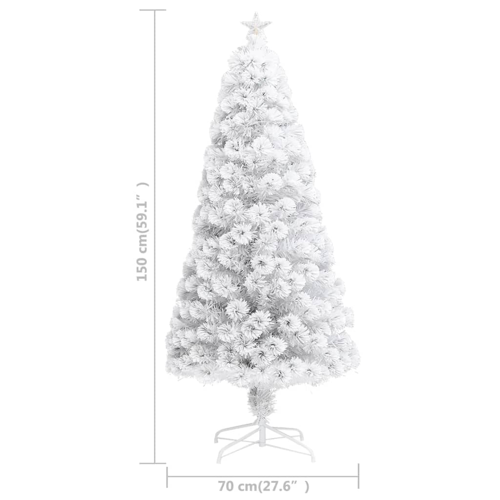 Artificial Pre-lit Christmas Tree White 5 ft Fiber Optic