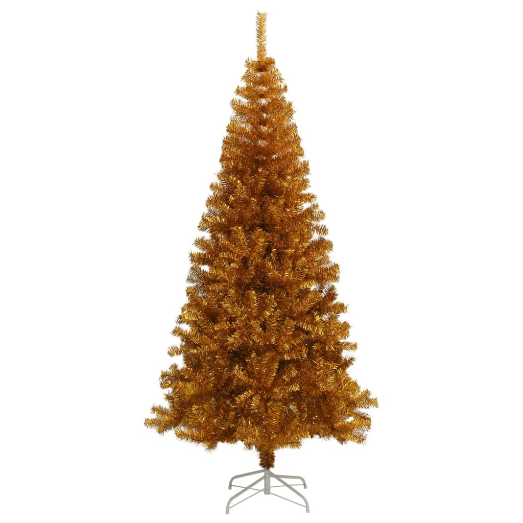 Artificial Christmas Tree with Stand Gold 8 ft PET