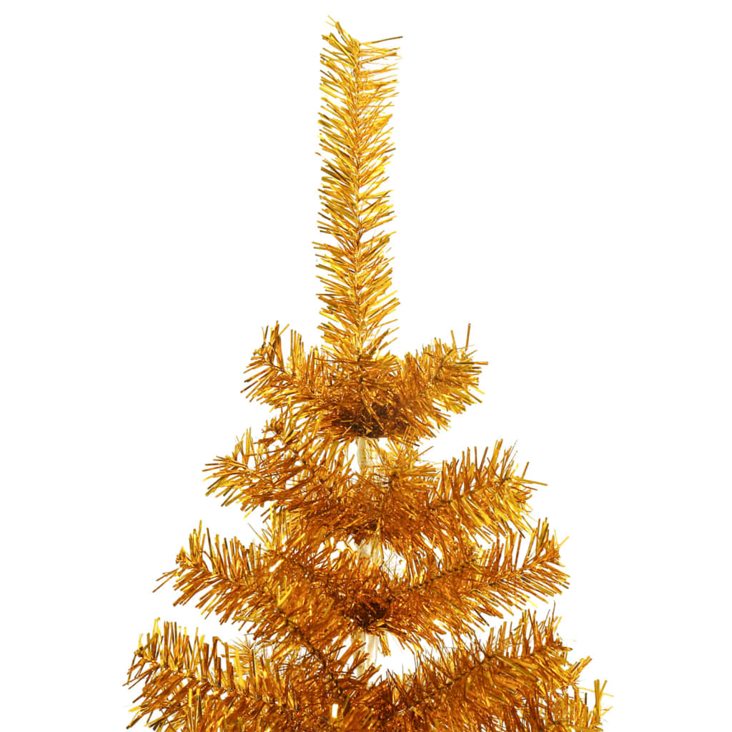 Artificial Christmas Tree with Stand Gold 8 ft PET