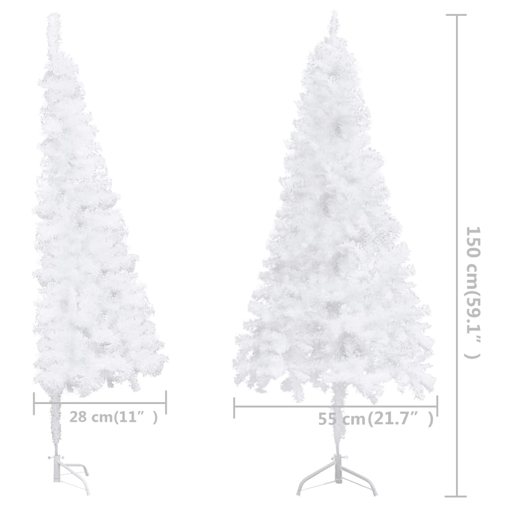 Corner Artificial Christmas Tree White 5 ft PVC