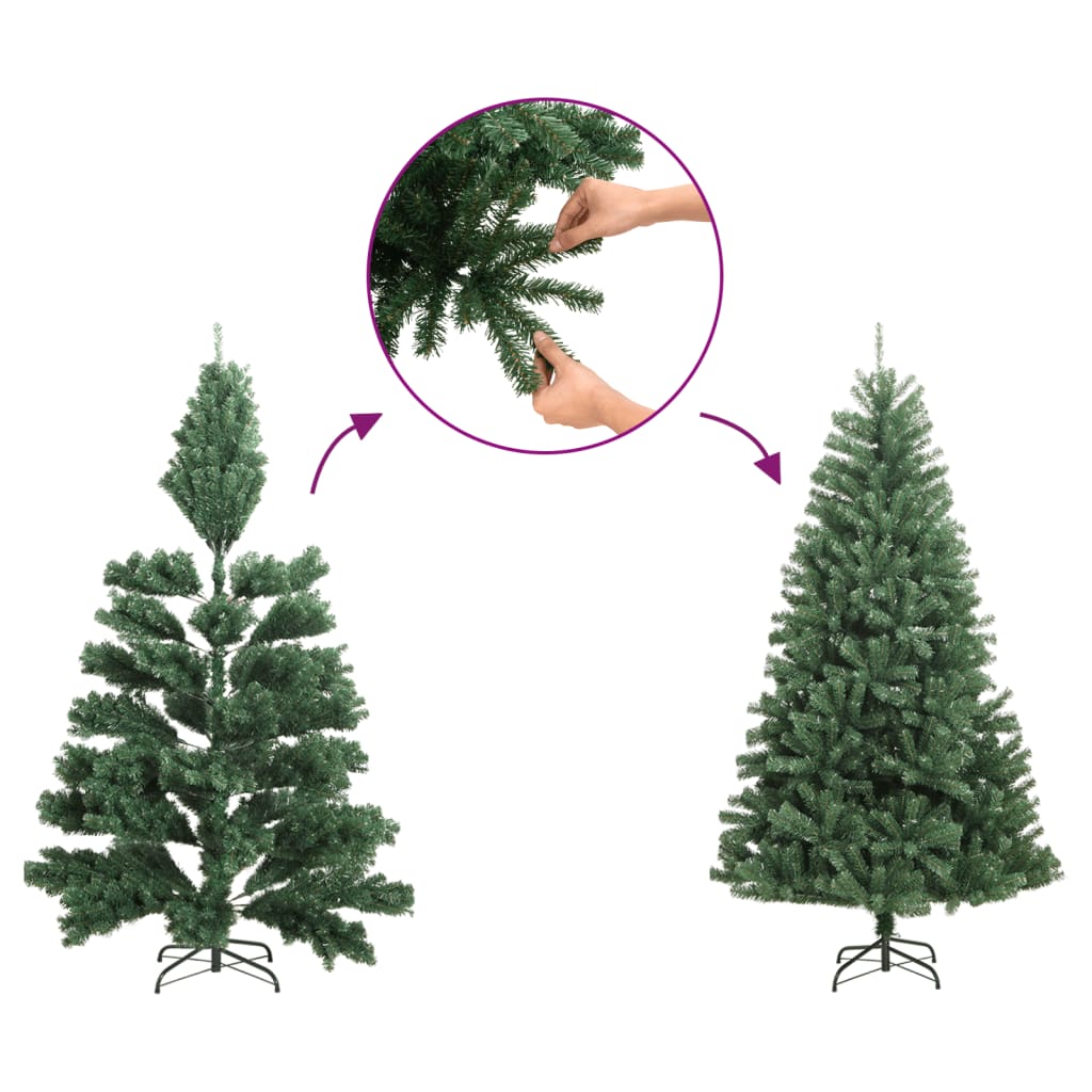 Artificial Christmas Tree with Flocked Snow Green 4 ft PVC