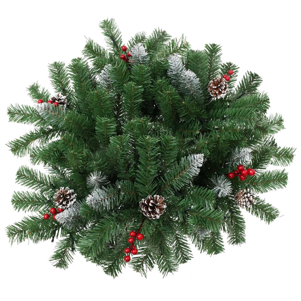 Outdoor Pathway Pre-lit Christmas Shrub,Green, 15.7"