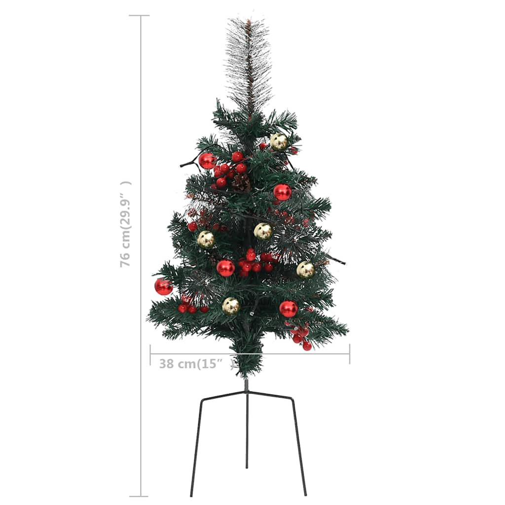 Artificial Pathway Pre-lit Christmas Tree 2 pcs 29.9" PVC