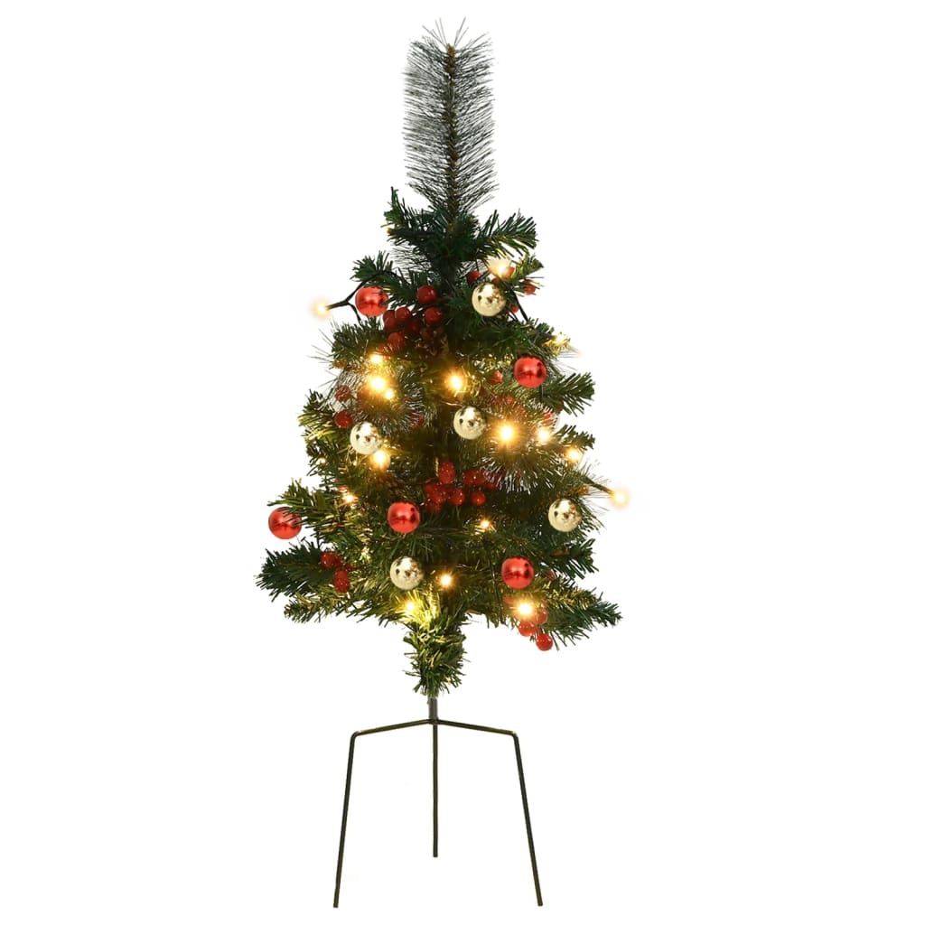 Artificial Pathway Pre-lit Christmas Tree 2 pcs 29.9" PVC