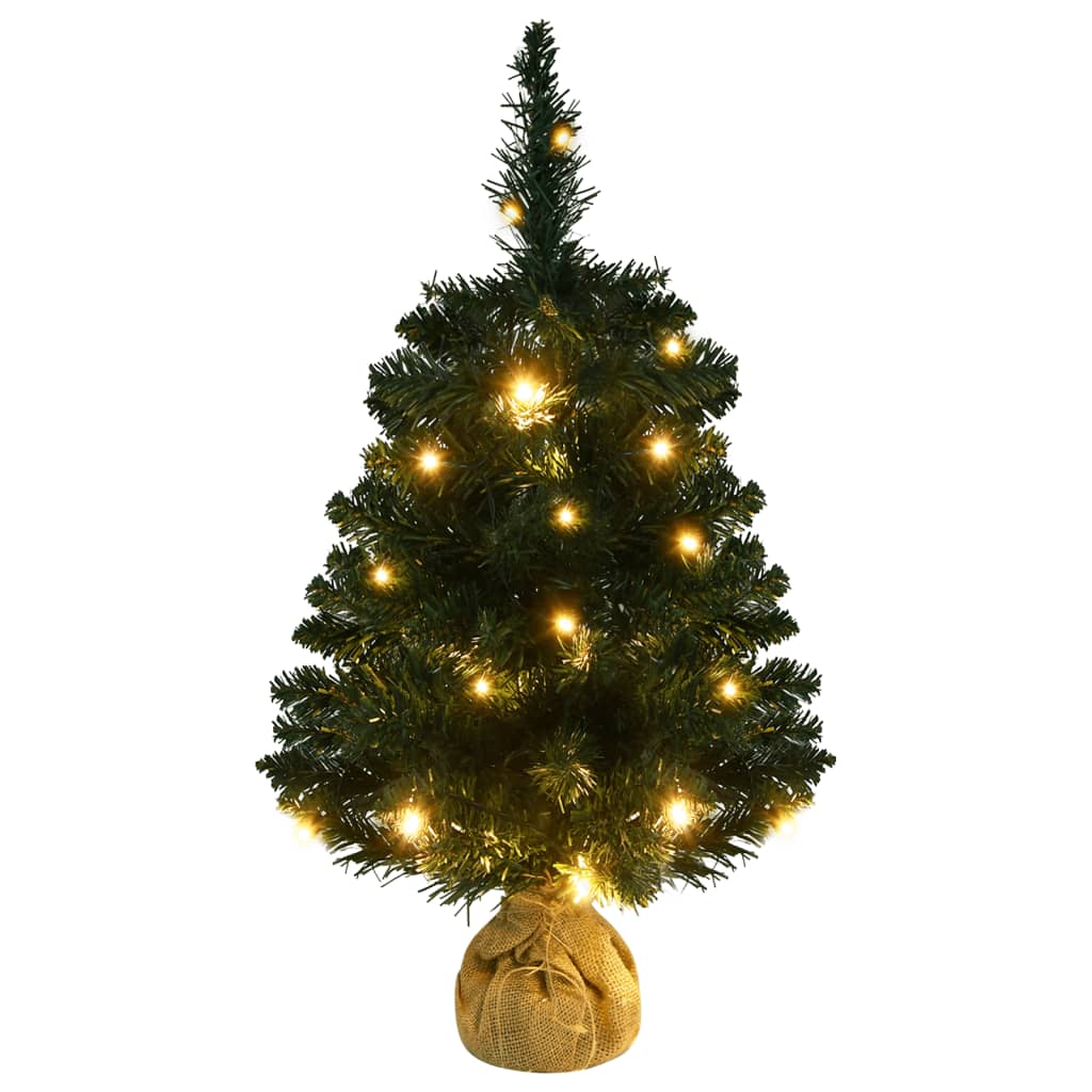 Artificial Pre-lit Christmas Tree with Stands Green 2 ft PVC