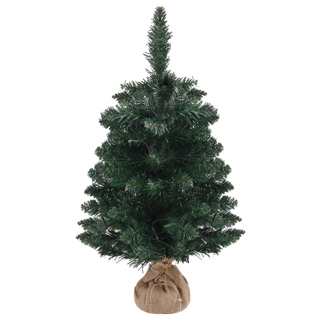 Artificial Pre-lit Christmas Tree with Stands Green 2 ft PVC