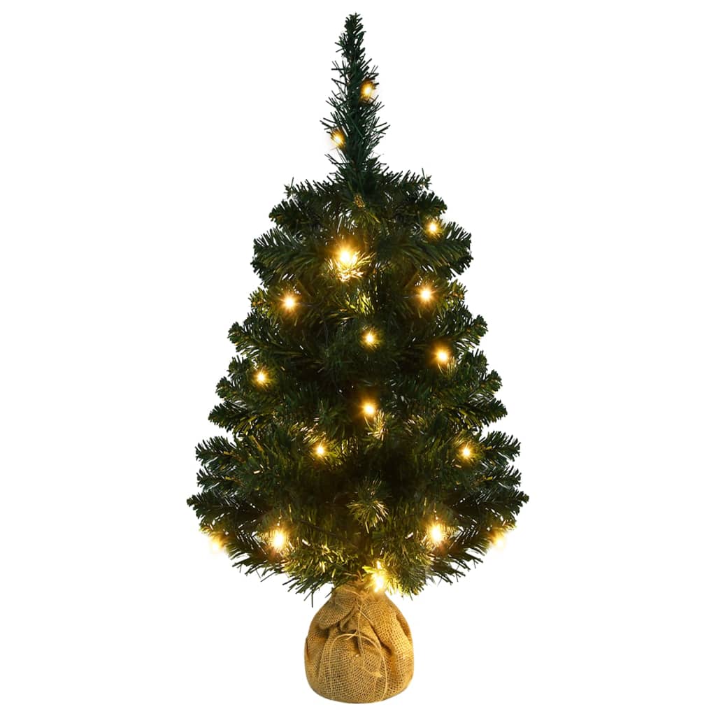 Artificial Pre-lit Christmas Tree with Stands Green 3 ft PVC