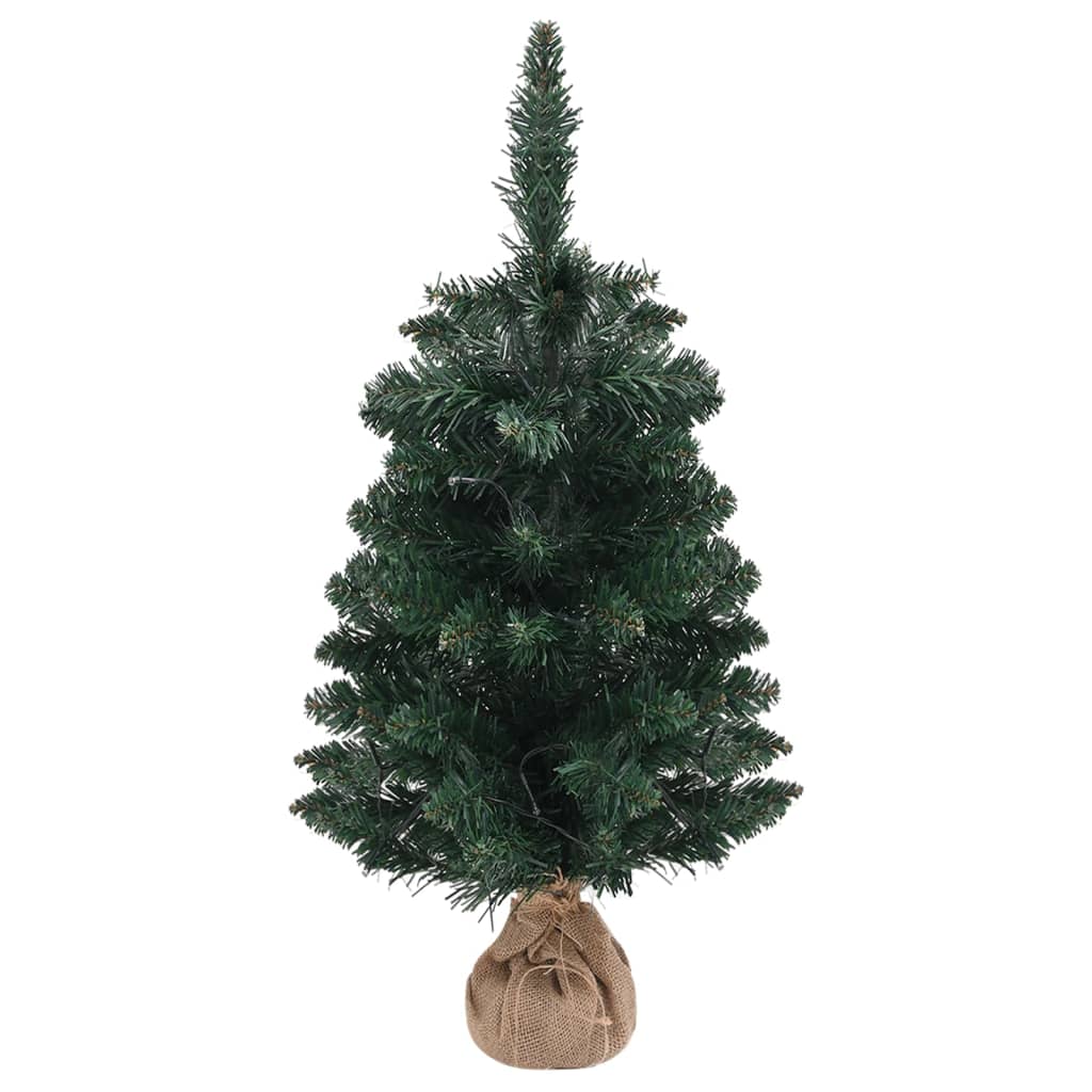 Artificial Pre-lit Christmas Tree with Stands Green 3 ft PVC