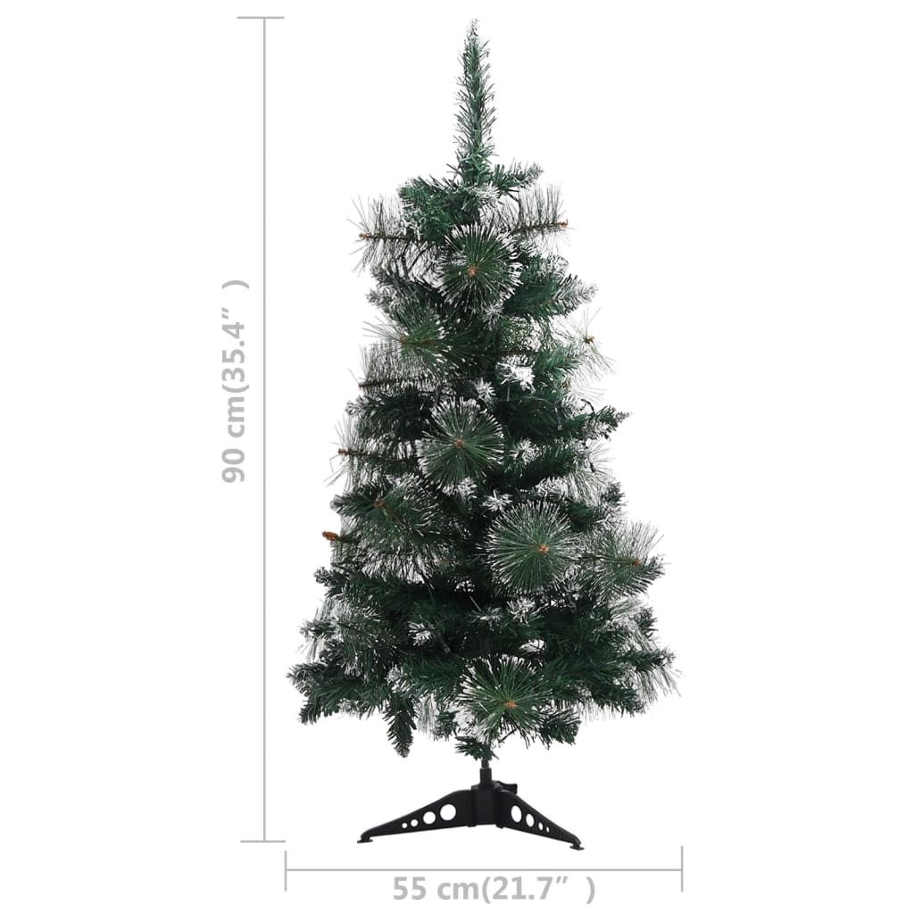 Artificial Pre-lit Christmas Tree with Stands Green 3 ft PVC