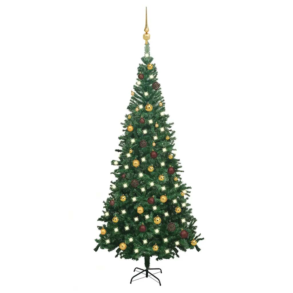 Deluxe Pre-lit Christmas Tree with Ball Set L 94.5" Green