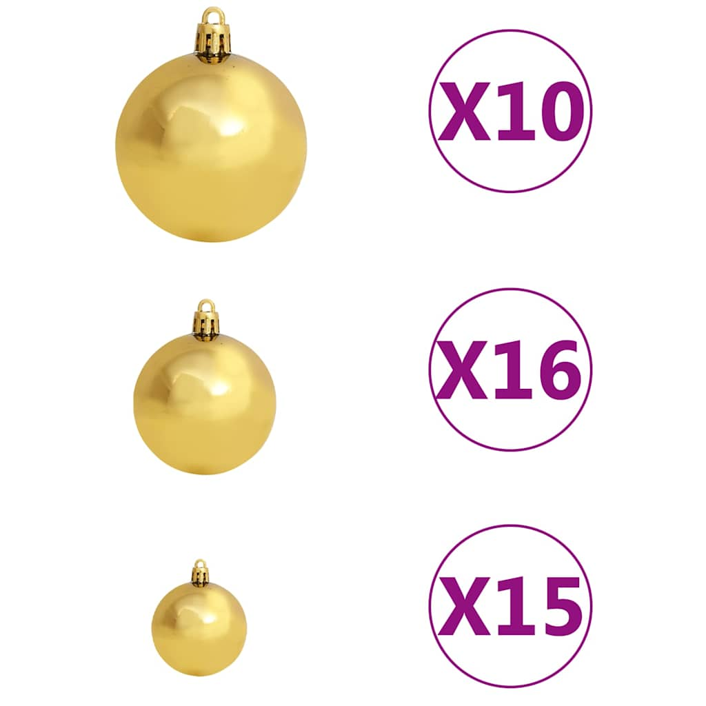 Deluxe Pre-lit Christmas Tree with Ball Set L 94.5" Green