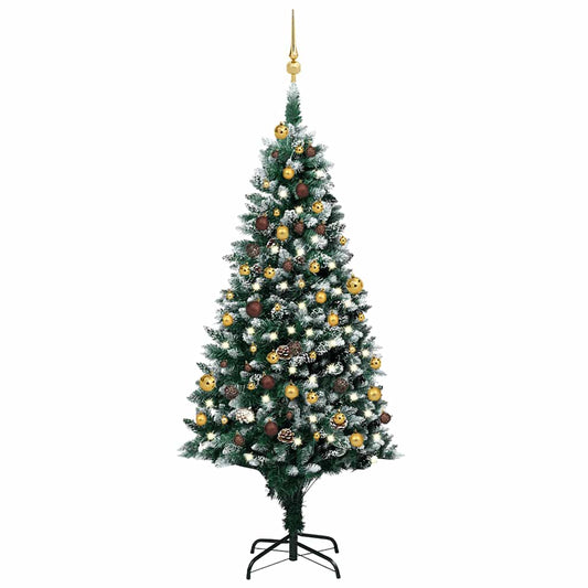 Deluxe Pre-lit Christmas Tree with Ball Set&Pinecones 70.9"