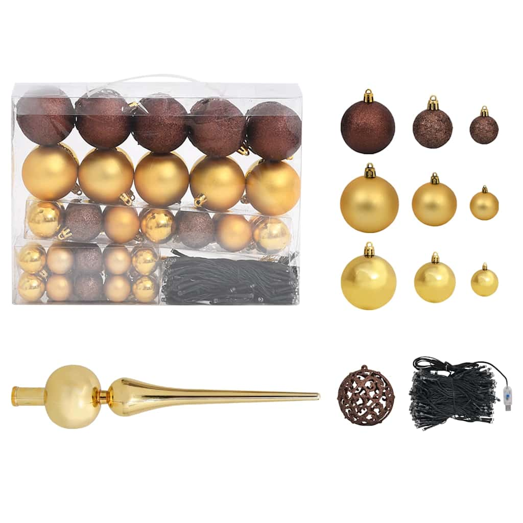 Deluxe Pre-lit Christmas Tree with Ball Set&Pinecones 70.9"