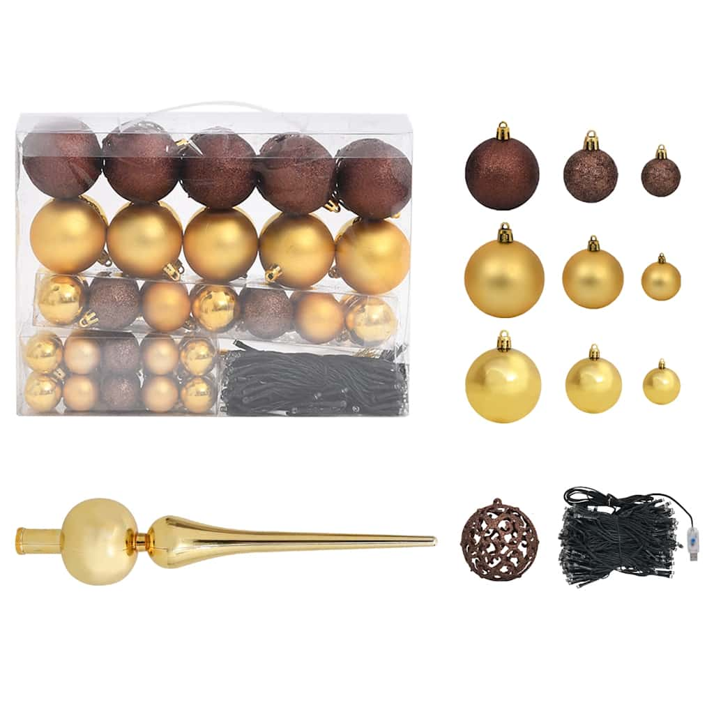 Deluxe Pre-lit Christmas Tree with Ball Set&Pinecones 82.7"