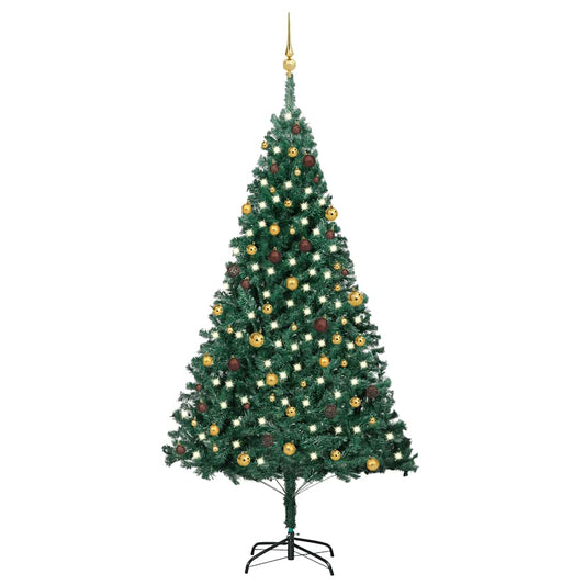 Deluxe Pre-lit Christmas Tree with Ball Set Green 94.5"